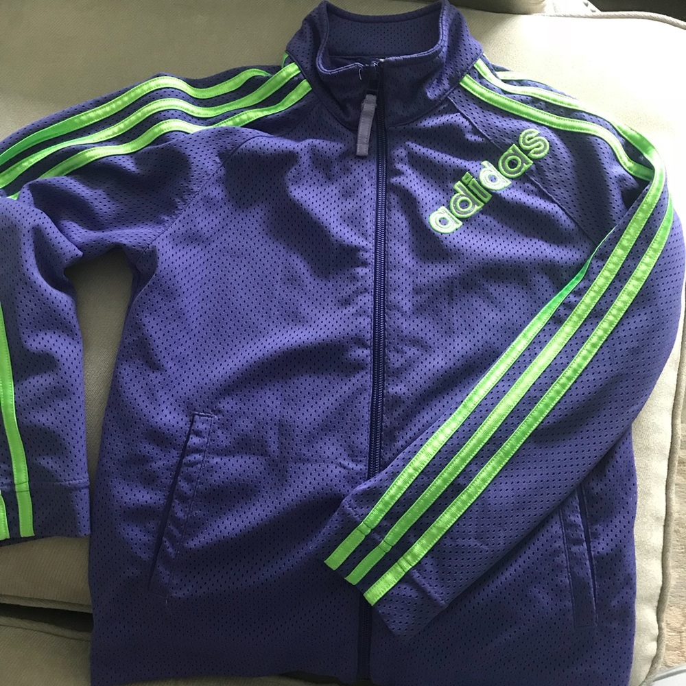 Adidas zip up girls track jacket. Size medium